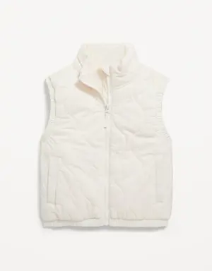 Quilted Puffer Vest for Girls white