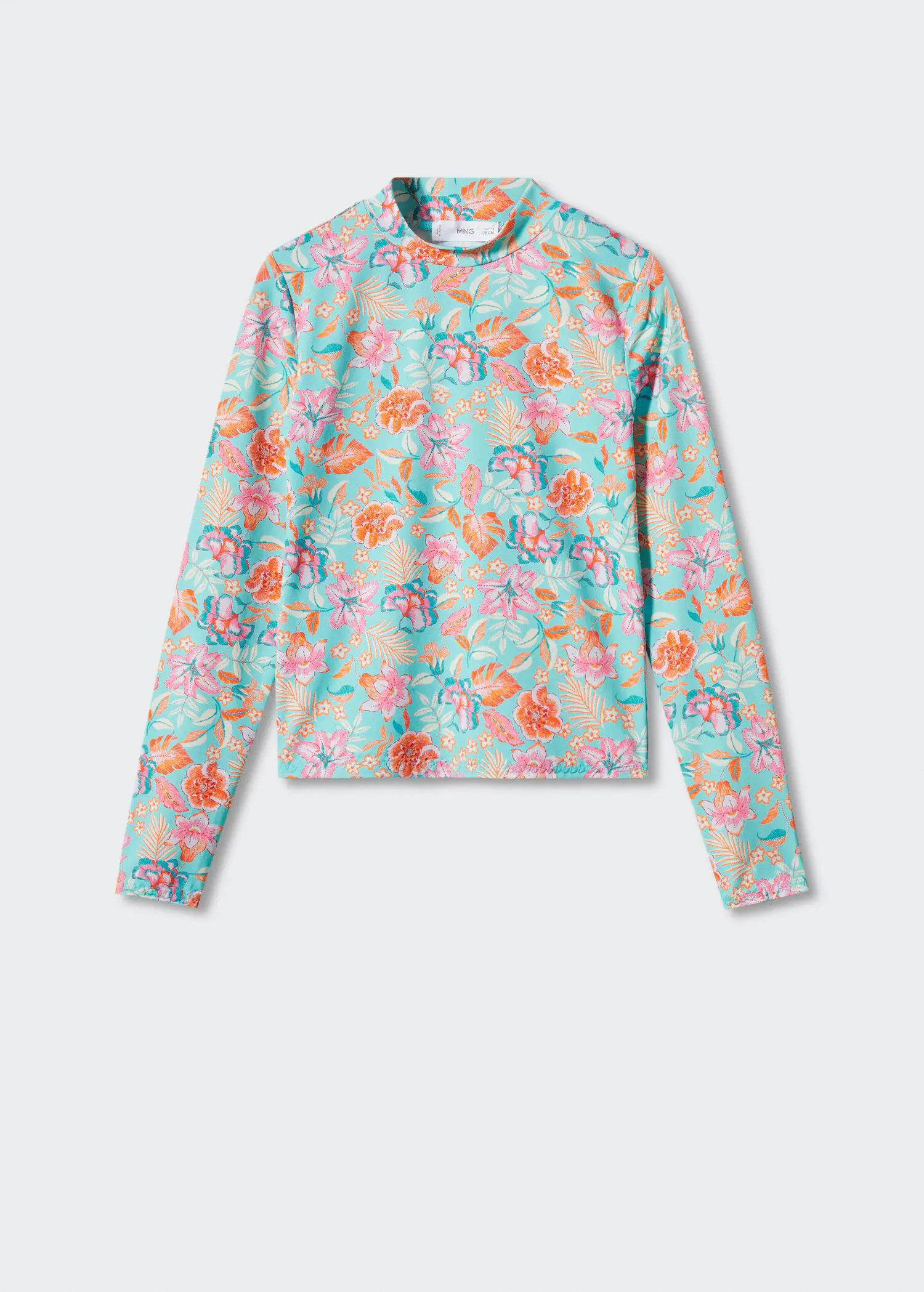 Mango Printed long sleeve t-shirt. a long sleeved shirt with a floral print. 