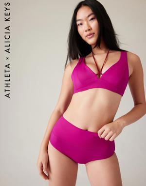 Athleta Keys Daybreak Plunge Bikini Top A&#45C purple