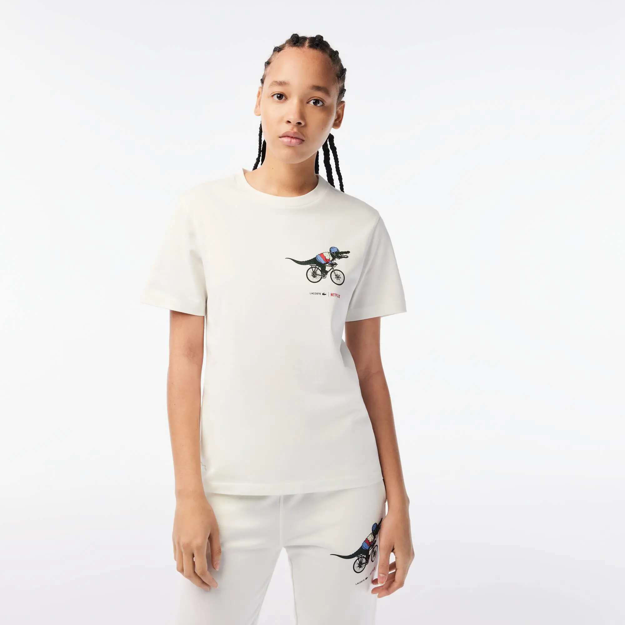 Lacoste Women’s Lacoste x Netflix Organic Cotton Jersey T-shirt. 1