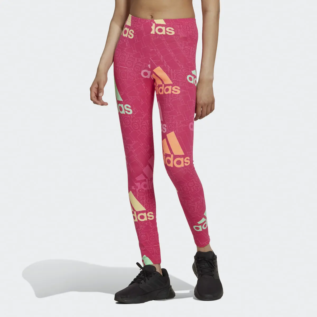 Adidas Essentials Multi-Colored Logo Leggings. 1