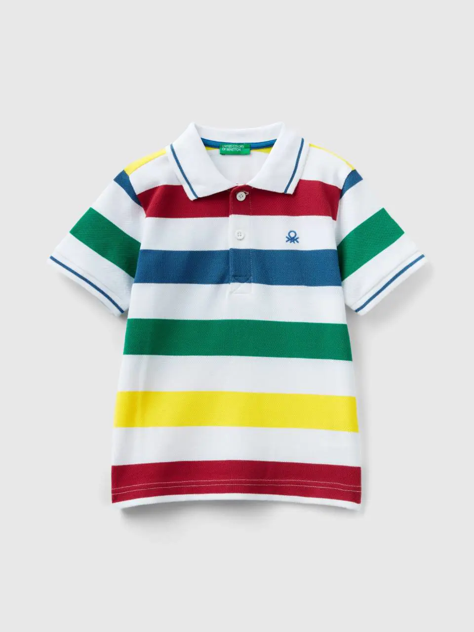 Benetton short sleeve polo with stripes. 1