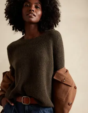 Lucia Cashmere Ribbed Sweater brown