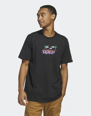 Linear Beach-Bit Short Sleeve Graphic T-Shirt