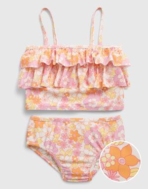 Toddler Ruffle Tankini Swim Two-Piece pink