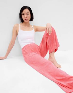 Towel Terry Wide Leg Pants pink