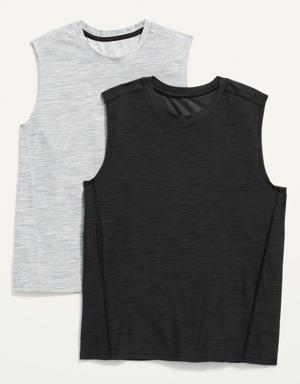 Breathe ON Sleeveless T-Shirt 2-Pack for Boys black
