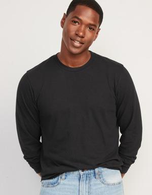 Soft-Washed Crew-Neck Long-Sleeve T-Shirt for Men black