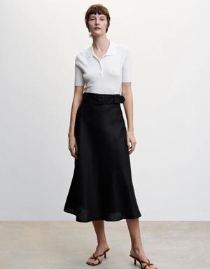 Linen skirt with belt