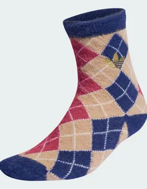 Fluffy Argyle Socks 1 Pair