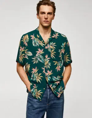 Regular-fit Hawaiian-print shirt