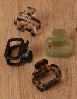 American Eagle Green & Brown Claw Clip 4-Pack. 2