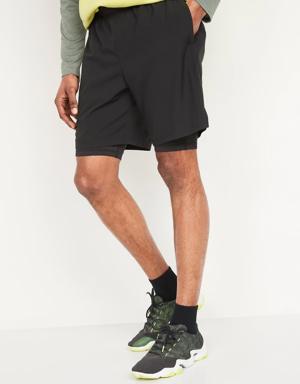 Go 2-in-1 Workout Shorts + Base Layer for Men -- 9-inch inseam black