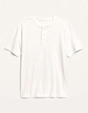 Old Navy Slub-Knit Workwear Henley T-Shirt for Men white