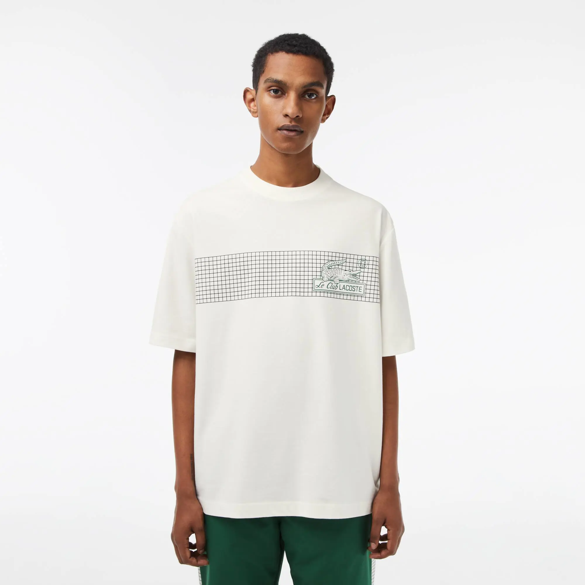 Lacoste T-shirt da uomo loose fit con stampa tennis Lacoste. 1
