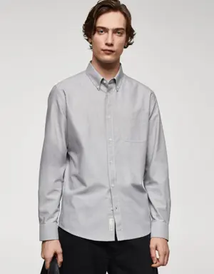 Mango Camisa regular fit Oxford algodón