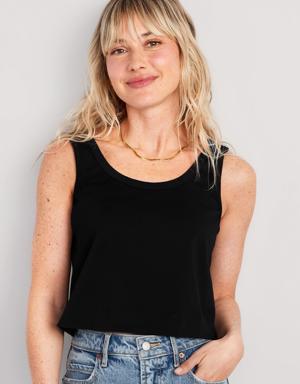 Old Navy Vintage Cropped Tank Top for Women black