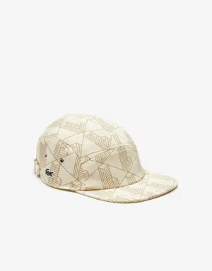 Chapéu de sarja de algodão com estampado de monograma Lacoste Girolle unissexo