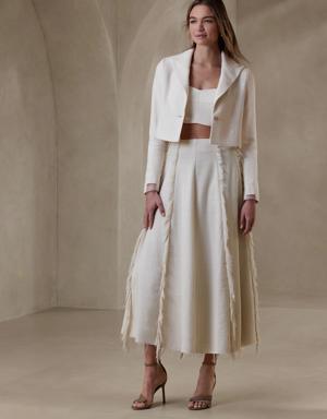 Mara Tweed Maxi Skirt white