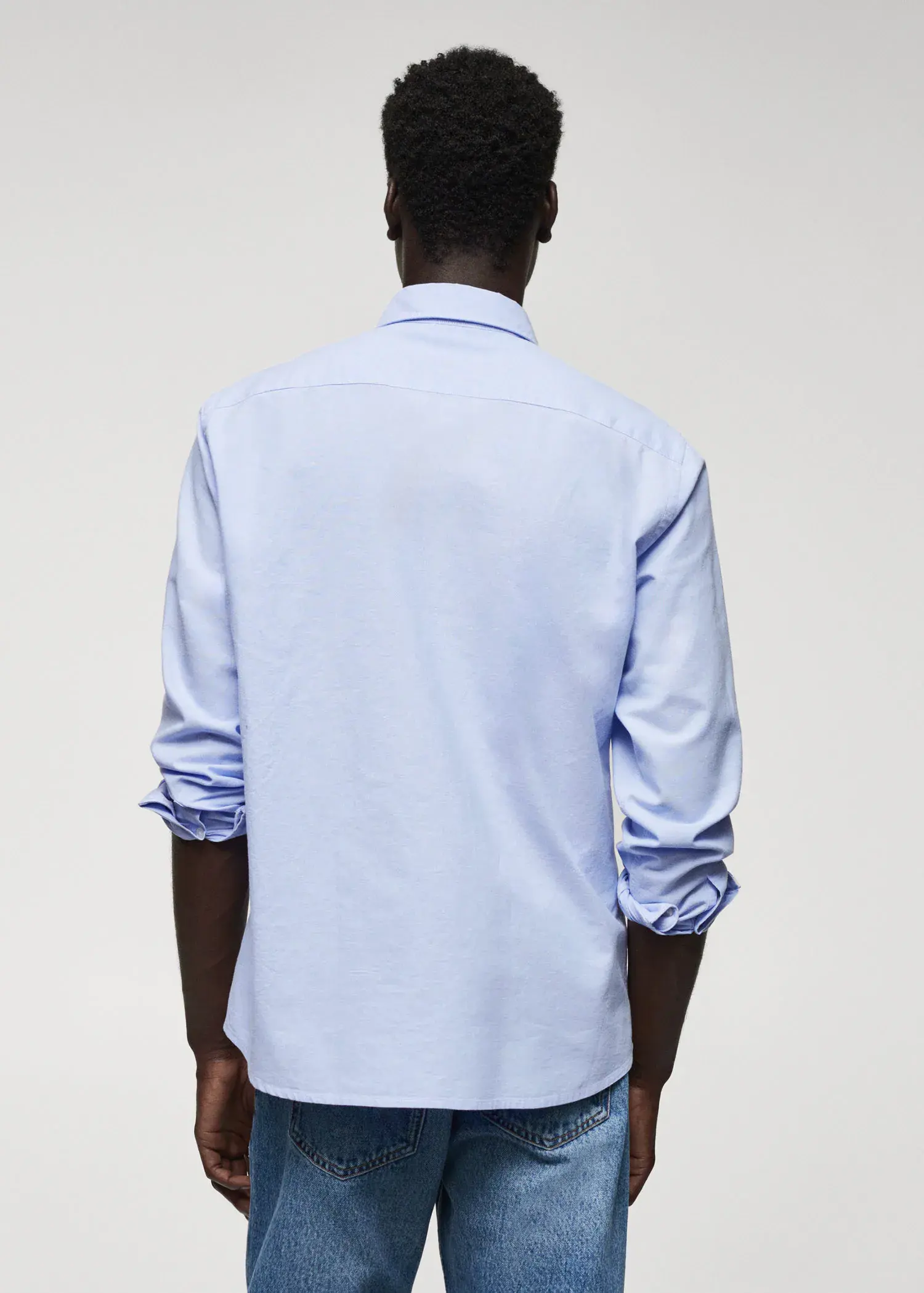 Mango Regular fit Oxford cotton shirt. 3