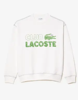 Sweatshirt col rond homme Lacoste loose fit imprimé vintage