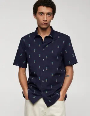 100% cotton shirt with pineapple print