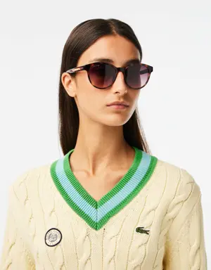 Lacoste Occhiali da sole da donna rotondi in plastica Roland Garros