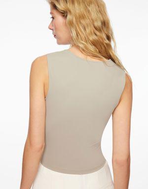 Square Neck Ruched Tank Top
