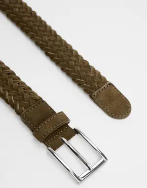 Braided suede belt