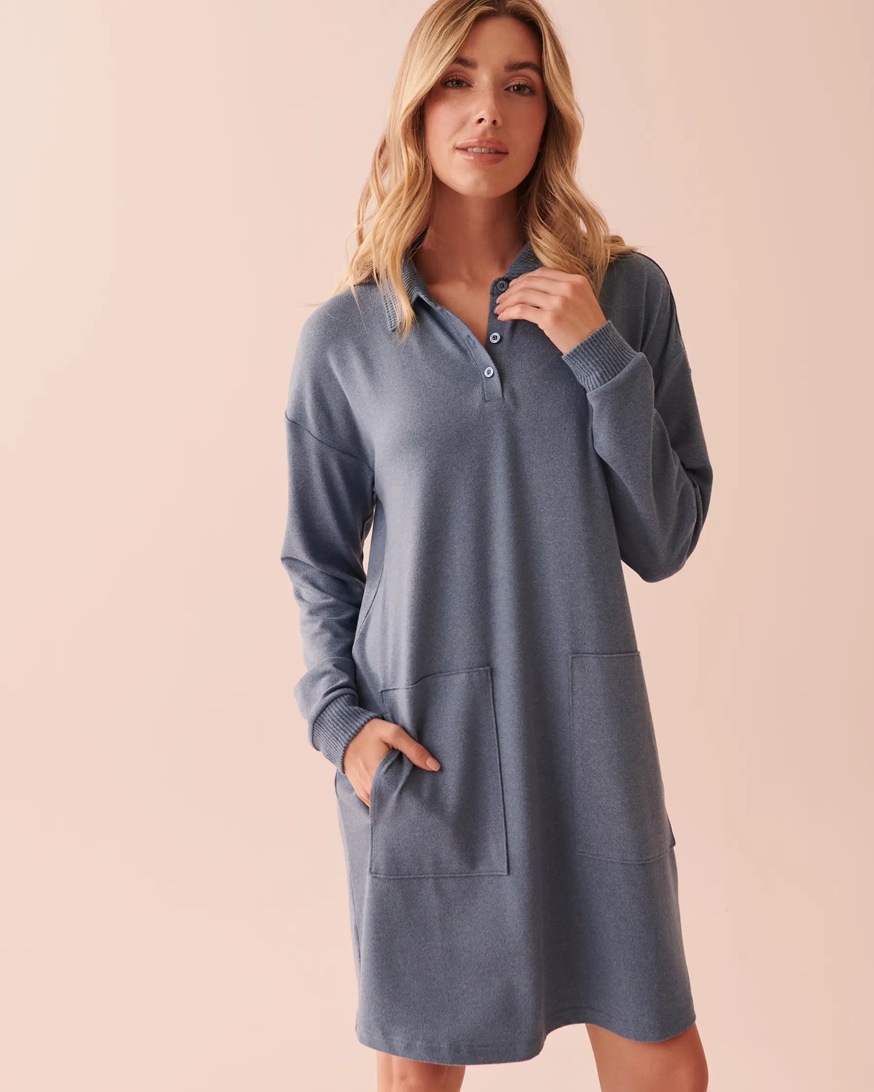 La Vie en Rose Soft Knit Long Sleeve Sleepshirt. 1