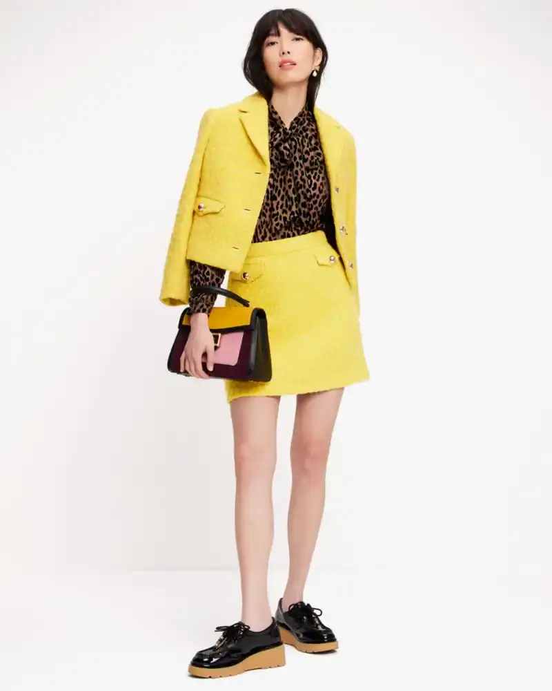 Kate Spade Tonal Leopard Textured Skirt. 2