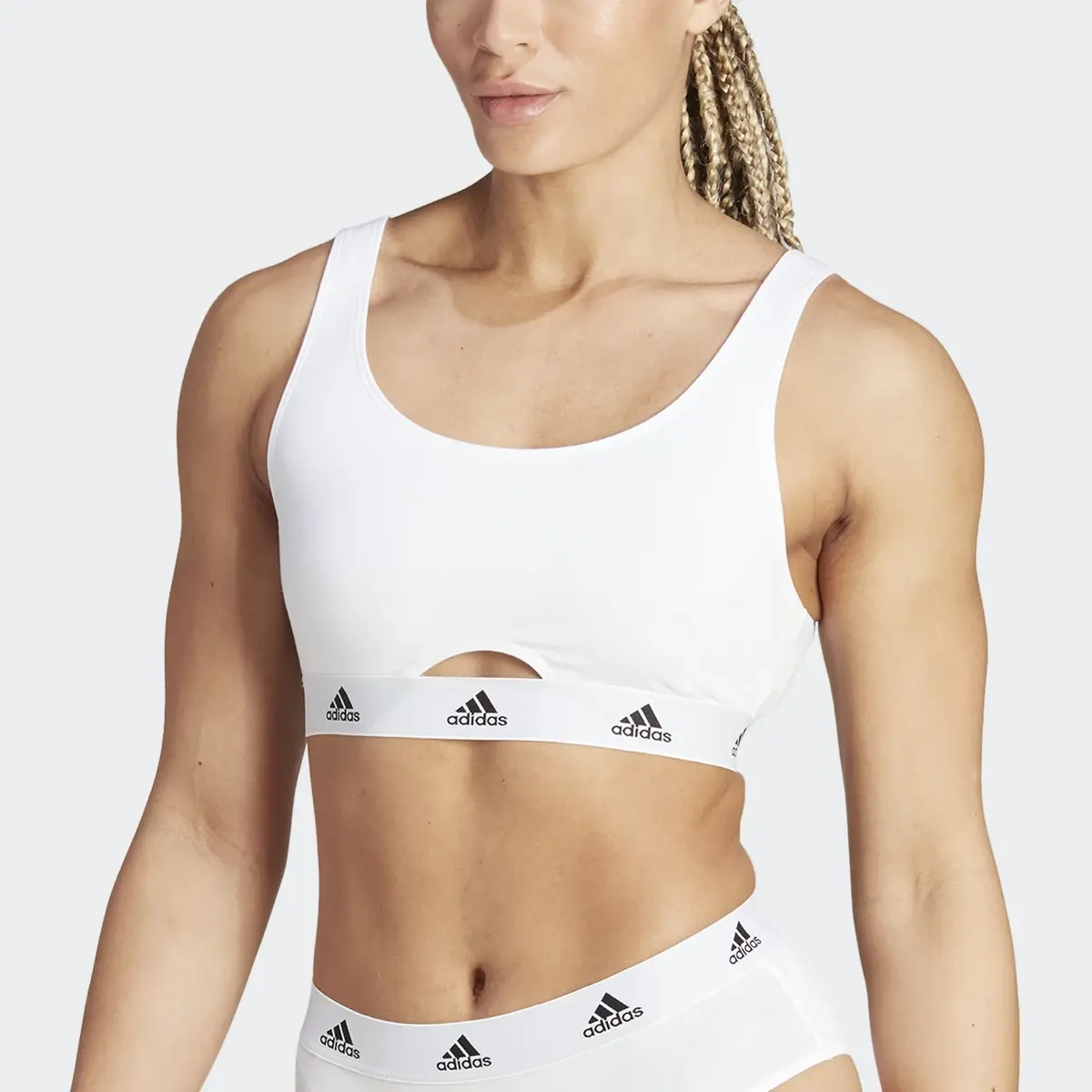 Adidas Active Comfort Cotton Scoop Bralette Underwear. 1