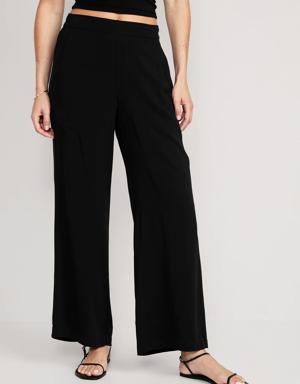 High-Waisted Playa Soft-Spun Wide-Leg Pants for Women black