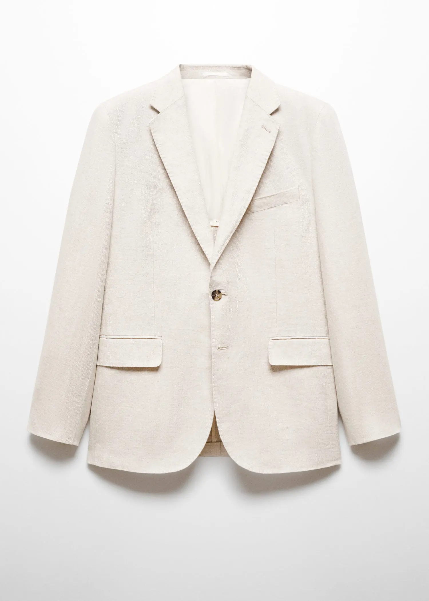 Mango 100% linen slim-fit suit jacket. 1