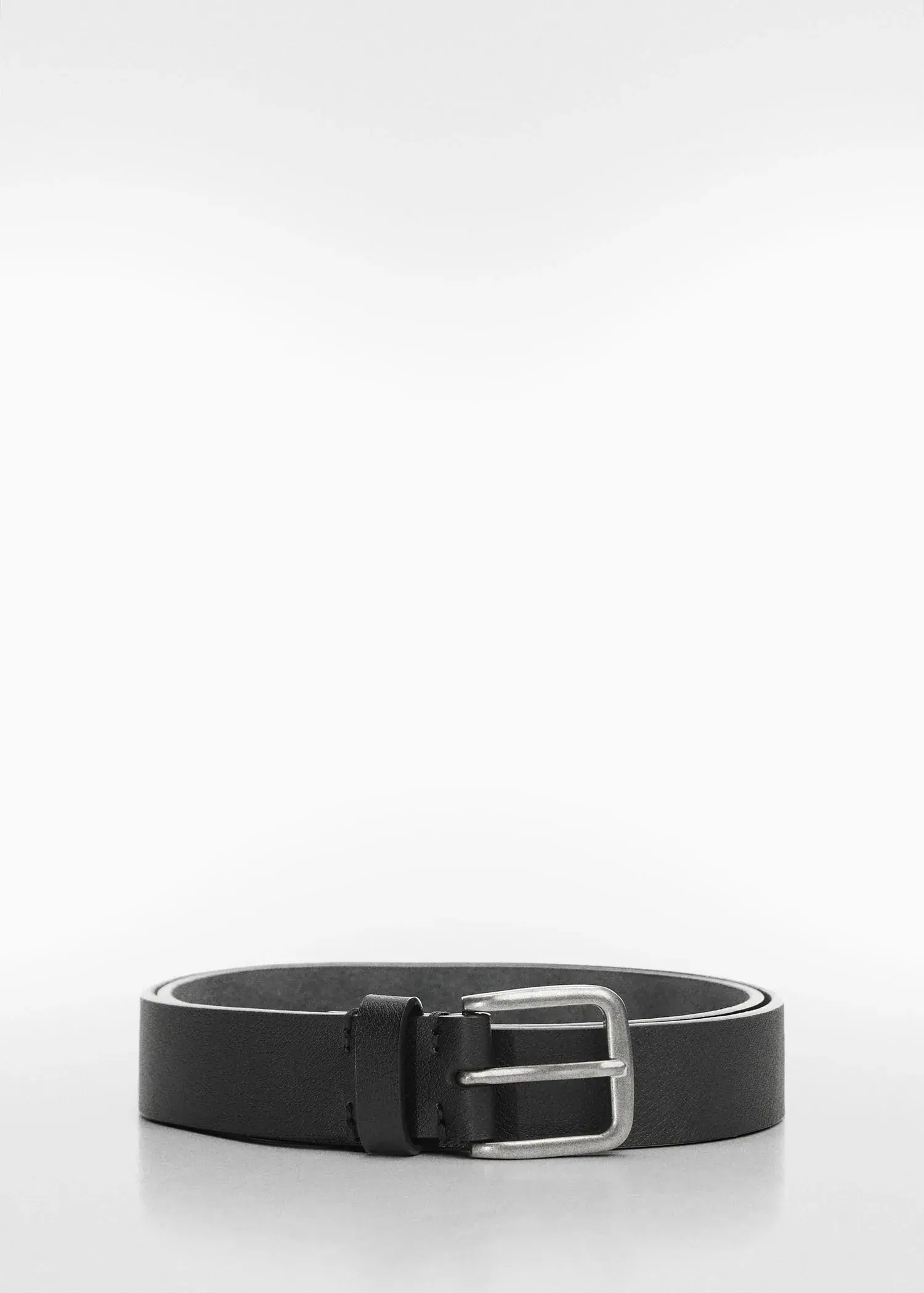 Mango Leather belt with square buckle . 1
