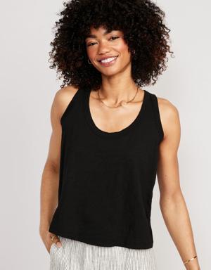 EveryWear Slub-Knit Tank Top for Women black