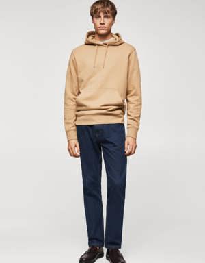 Kapüşonlu basic hafif sweatshirt