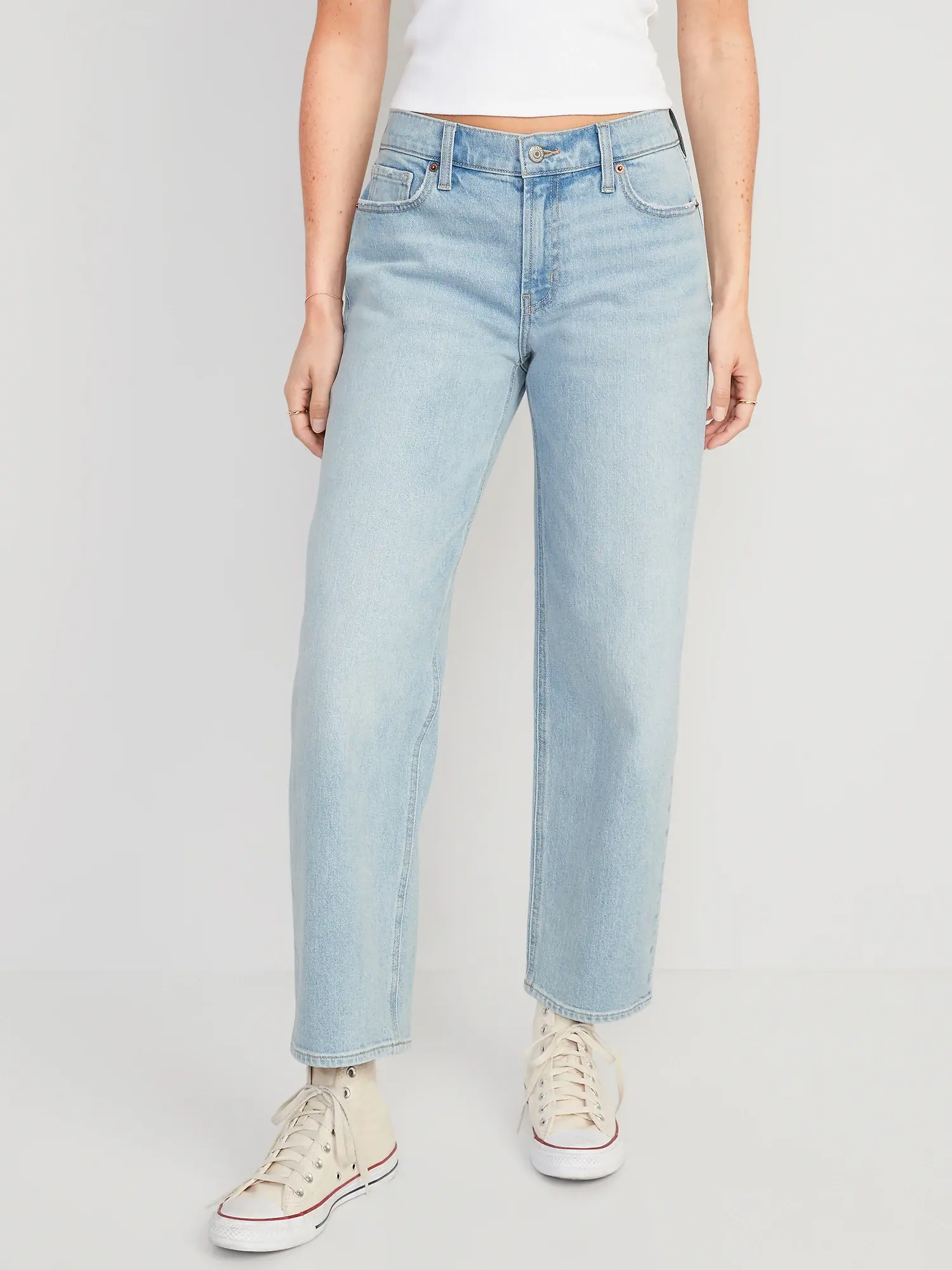 Old Navy Mid-Rise Boyfriend Loose Jeans blue. 1