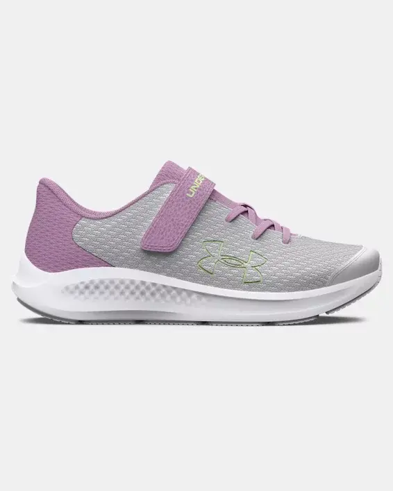 Under Armour Girls' Pre-School UA Pursuit 3 AC Big Logo Running Shoes. 1