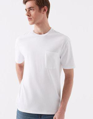 Cepli Beyaz Basic Tişört