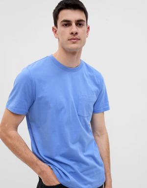 100% Organic Cotton Pocket T-Shirt blue