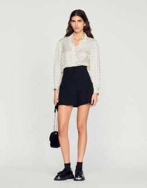 Tweed high-waisted shorts