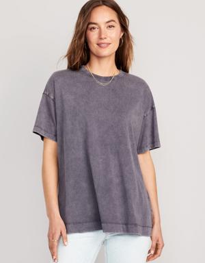 Oversized Vintage Tunic T-Shirt for Women blue