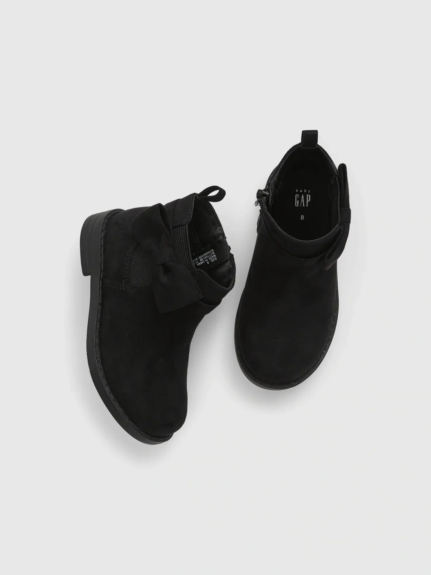 Gap Toddler Bow Ankle Boots black. 1