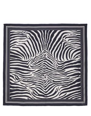 Zebra Desenli Kadın İpek Şal
