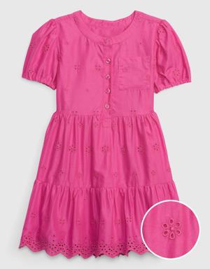 Toddler Eyelet Shirtdress pink