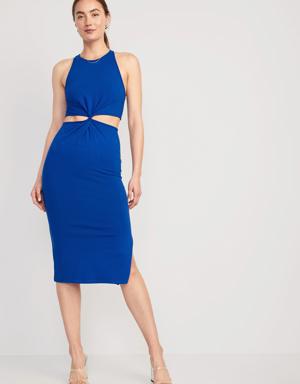 Old Navy Sleeveless Twist-Front Midi Dress for Women blue