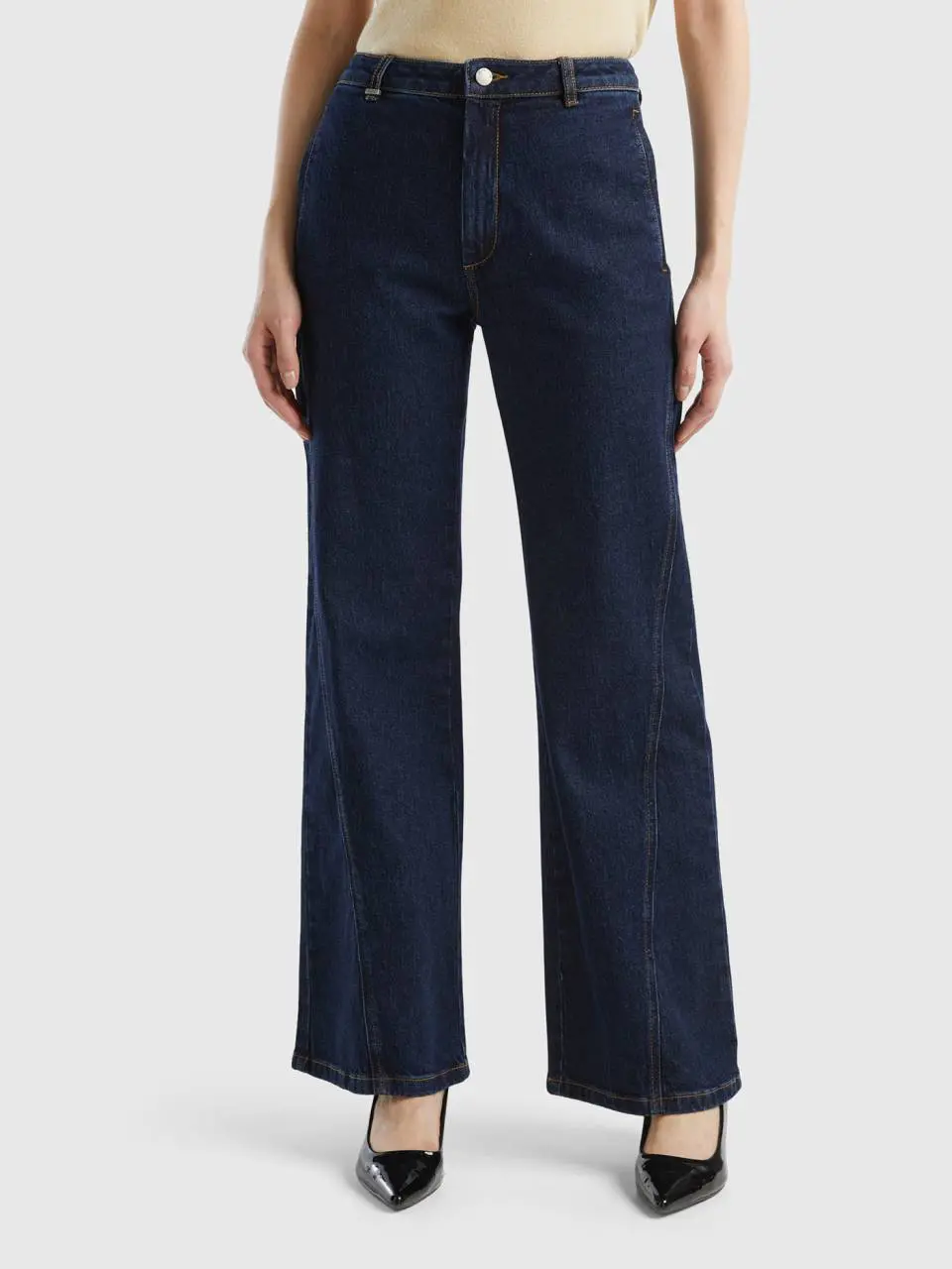 Benetton relaxed flared jeans. 1