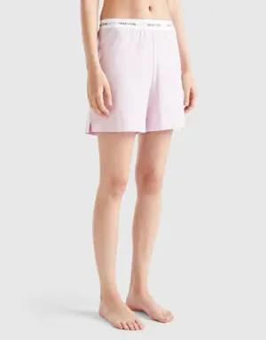 shorts with logoed elastic