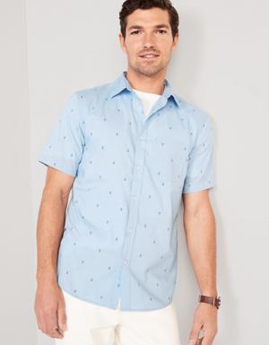 Regular Fit Built-In Flex Everyday Poplin Shirt for Men blue